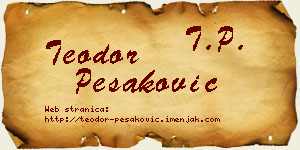 Teodor Pešaković vizit kartica